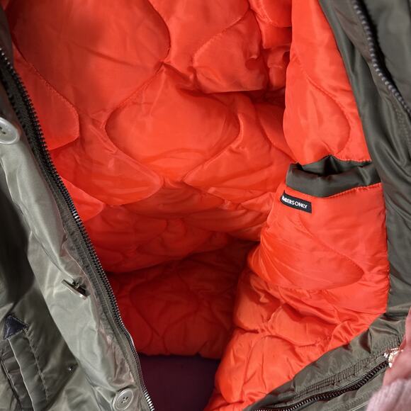 Members Only Jacket Women Green Faux Fur Hood Double Zipper Soft Lining 3XL - Picture 4 of 12